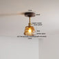 DecorBites™ Green Glass LED Ceiling Lights: Modern Copper Wood Indoor Lamp