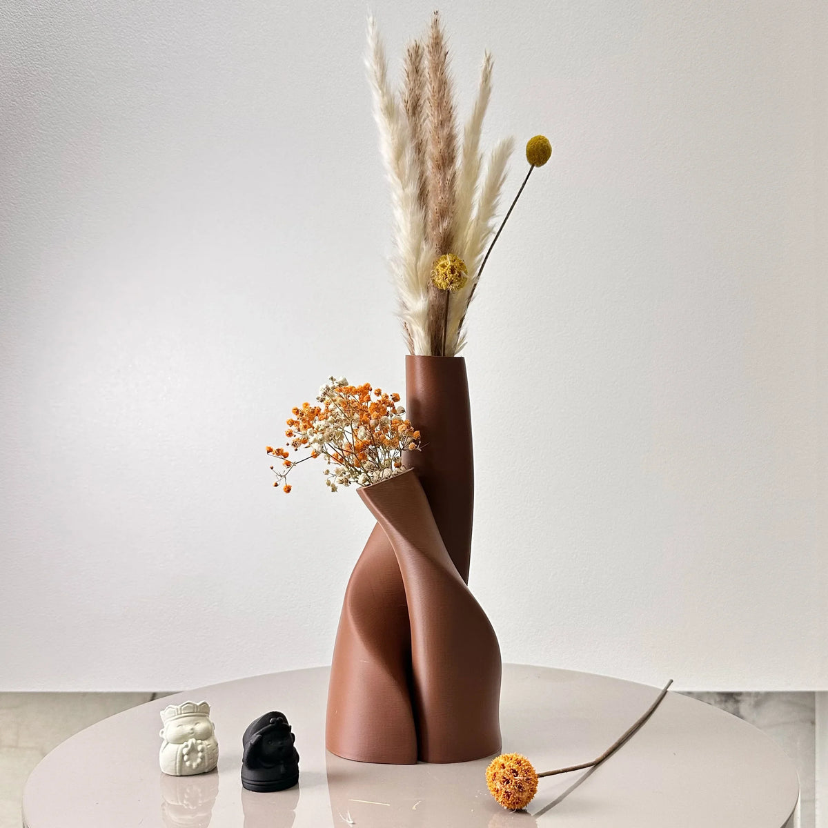 2 Piece Set of Special-Shaped Double Vase, Creative Dried Flower Vase