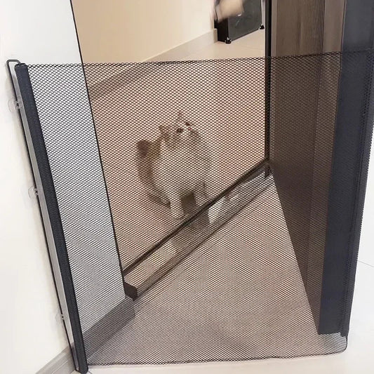 Automatic Retractable Pet Gate Fence Dog and Cat Fences Indoor Stair Walkway Isolation Net Security Fence Pet Products