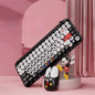 Mickey Bluetooth Wireless Keyboard and Mouse Set 84 Keys Cartoon Round Keycaps Mini Keyboard for Laptop Compute Gaming Office