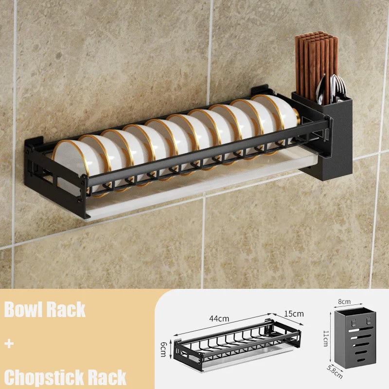 DecorBites™ Kitchen Wall Organizer Rack Utensil Drainer Storage Holder Shelves