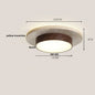 DecorBites™ Japan Style LED Ceiling Light Yellow Travertine Stone Wood Base Bedroom Luminaire