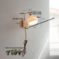 DecorBites™ Glass Pink LED Wall Lights Pull Chain Switch Rotatable Sconce Bedside Lamp