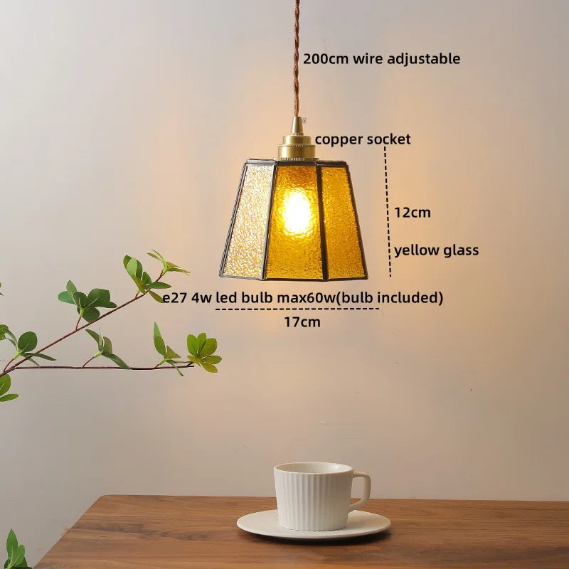 DecorBites™ Green Glass LED Pendant Lights Modern Hanging Lamp Home Decor