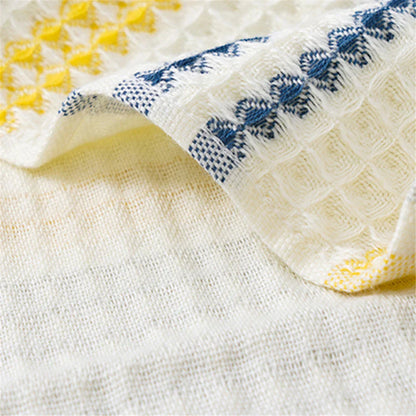 DecorBites™ Japanese-Inspired Waffle Stripe Towel Set - Adult & Children Sizes