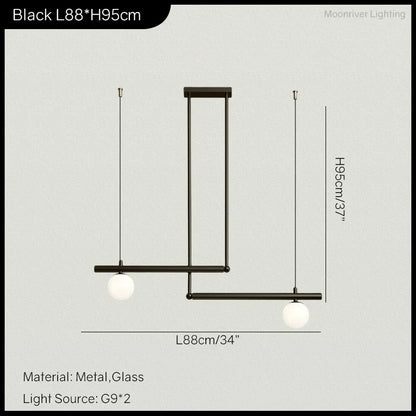 DecorBites™ LED Linear Hanging Lamp for Home Modern Minimalist Living Room Chandelier