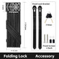 WEST BIKING Foldable Bike Lock Portable Anti-Theft Security Folding Padlock for MTB Road Bike E-bike Scooter Bicycle Accessories