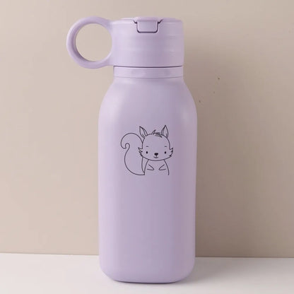 450ML Custom Name Silicone Straw Cup, Personalized Cartoon Pattern Water Bottle, Leakproof Sports Water Bottle for Kids Adults