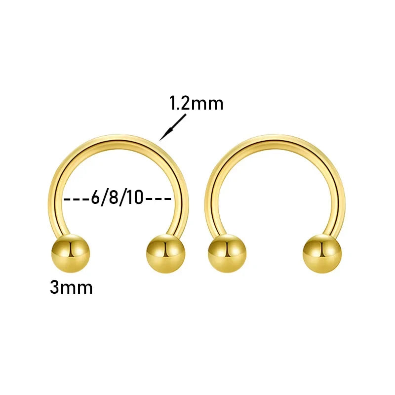 2pcs Stainless Steel Crystal CZ Tragus Piercing Helix Studs Earrings