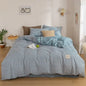 DecorBites™ Japanese Grid Print Bedding Set for All Seasons, Queen/King Size Quilt Cover