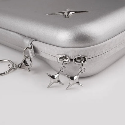 New Portable Carrying Case for Switch 2 Retro Silver Game Console Storage Bag Eva Hard Handbag Travel Bag Gaming Accessories