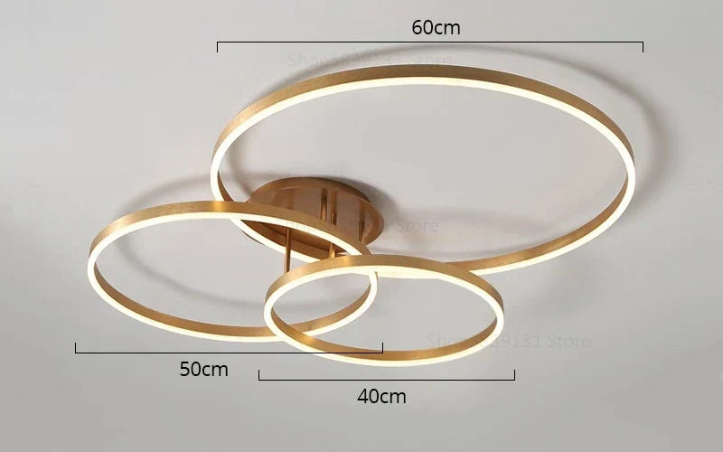 DecorBites™ Golden Coffee LED Ceiling Light with Acrylic Lampshade for Creative Living Room Fixtures