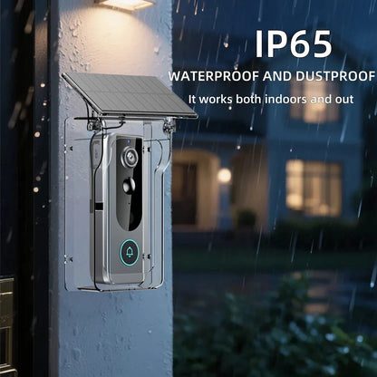 WiFi Solar Charging Wireless Video Doorbell Smart Wireless Intercom Waterproof Voice Changing Intercom Monitoring Camera