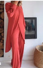 Casual Long Sleeve Tshirt Pants Set Office Lady Spring Summer Elegant