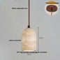 DecorBites™ LED Pendant Lamp Black Iron Wabi Sabi Hanging Light - Yellow Travertine