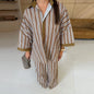 Casual Shirt Pants Women's Set Elegant Belt Long Sleeve Female Blouse