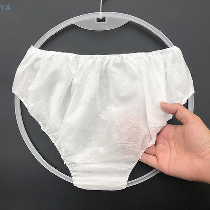 [Y]10x Disposable Underpants White Double Woven Paper Briefs  Unisex Underwear Drop
