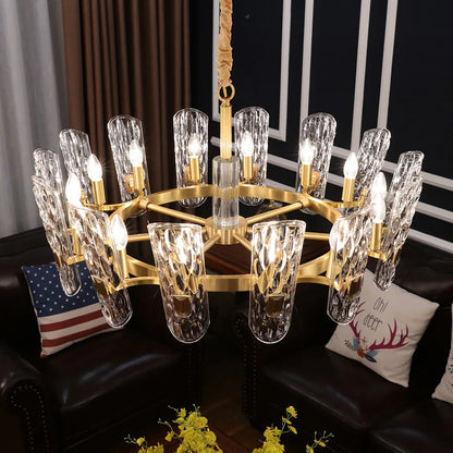 DecorBites™ Glass LED Ceiling Chandelier for Living Room Bedroom Restaurant Hotel Kitchen Luxe Lighting