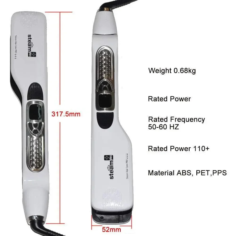 Wide Plate Steam Hair Straightener Temperature Controlled Perm