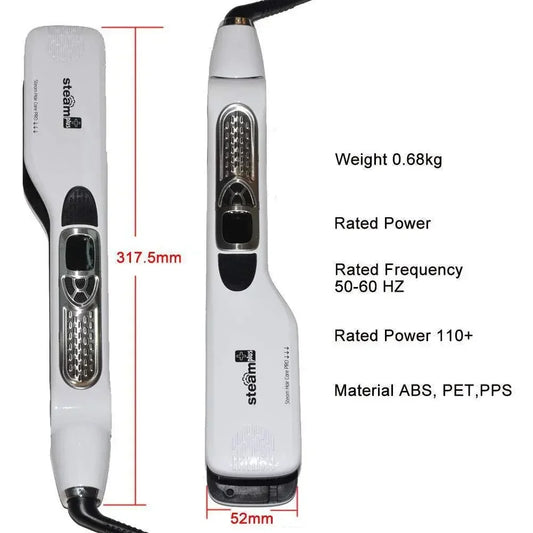 Wide Plate Steam Hair Straightener Temperature Controlled Perm