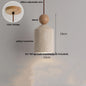 DecorBites™ LED Knob Switch Pendant Lamp Yellow Travertine Copper Wabi Sabi Hanging Lights