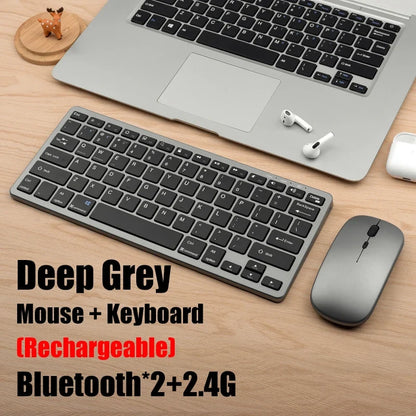 2.4G Wireless Keyboard Mouse Set Bluetooth 5.0 Keyboard Mouse Combo 2 modes Mini Keyboard Mouse For Laptop PC Accessories