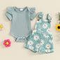 0-18months Infant Girls Shorts Set Short Sleeve Romper Flower Print