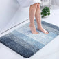 VIKAMA Gradient Stripes Imitation Cashmere Bathroom Floor Mats Anti-Slip Wear-Resistant Bathroom Mats Home Decoration