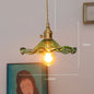 DecorBites™ Green Glass LED Hanging Light Fixture Copper Socket Modern Pendant Lamp