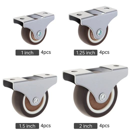 4pcs 1 Inch/1.25 Inch/1.5 Inch/2 Inch Universal Casters Furniture