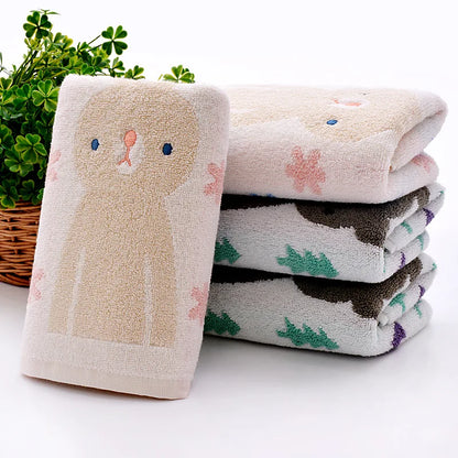 DecorBites™ Kids Cartoon Face Terry Towel - 100% Organic Cotton - High Quality