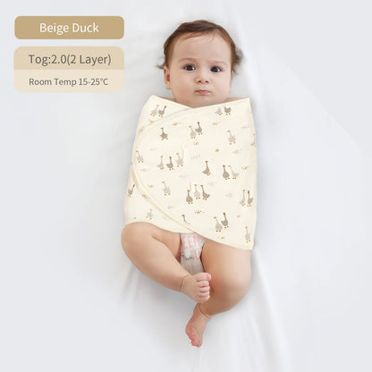 Bilayer Baby Wrap Blanket Newborn Baby Swaddle Tie Anti Startle Jump Blanket Summer Thin Cotton Soft Diaper Changing Blanket