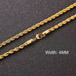 3-11mm Classic Cuban Chain Necklace for, Silver Black Gold Grey Color