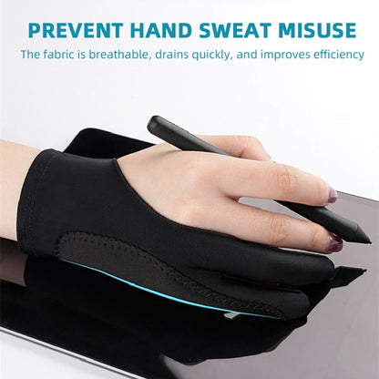 Two-finger Painting Gloves Anti-touch Anti-pollution Anti-dirty, Right And Left Hand Glove,for IPad Tablet Touch Screen Drawing