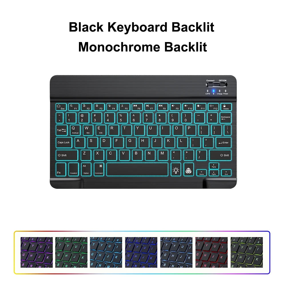 10inch Backlight Bluetooth Keyboard Mouse For IOS Android Windows,Backlit Keyboard For iPad,Wireless Teclado For Samsung Tablet