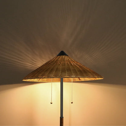 68 Inch Floor Lamp Minimalist Rattan Lampshade Traditional Style Lamp