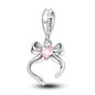 Charms Bead 925 Sterling Silver Pink Butterfly Luminous Firefly Dangle