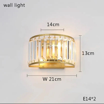 DecorBites™ Golden Crystal Chandelier Luxury Round Pendant Lamparas Art Decor Fixture