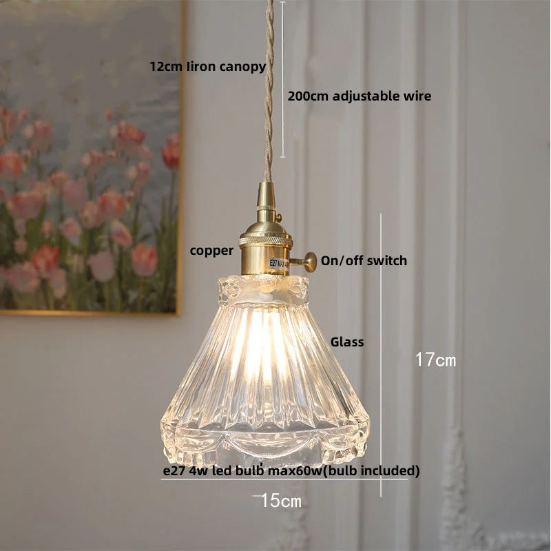DecorBites™ Glass LED Pendant Lamp: Nordic Modern Design, Adjustable Hanging Light Fixture