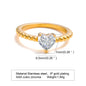 Minimalist Water Drop White Zircon Women Ring, Wave Drop Stainless Steel Ring, 18K Gold Plated Waterproof Luxury Jewelry