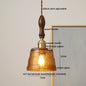 DecorBites™ Green Glass LED Pendant Lamp with Knob Switch, Copper Chandelier