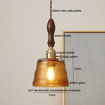 DecorBites™ Glass Copper LED Pendant Lights for Modern Style Dining Kitchen Bedroom