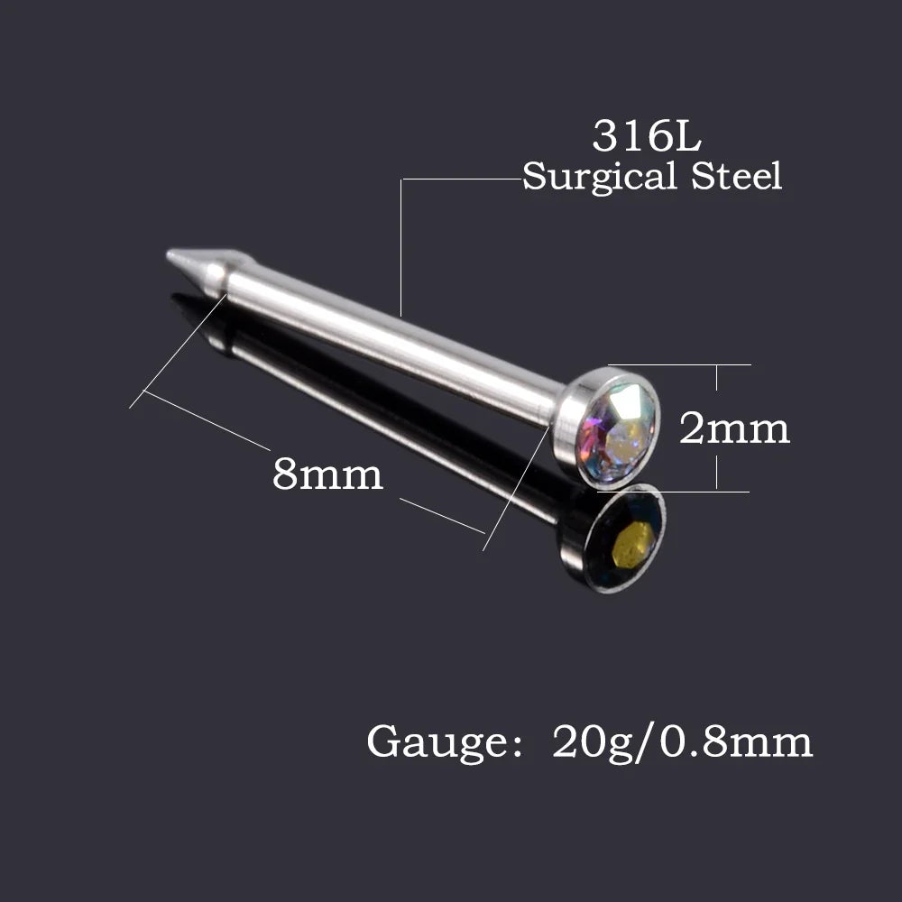 Disposable Safe Sterile Piercing Unit For Nose Studs Piercing Gun Tool Machine Kit Stud CZ Earrings Body Jewelry Easy Used 0.8mm