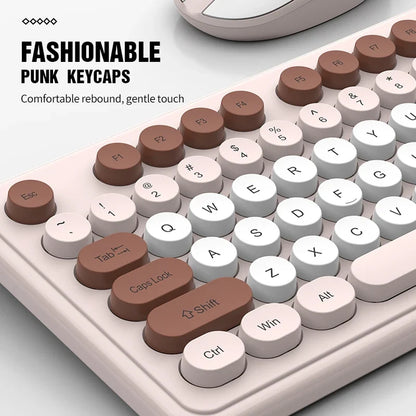 K-Snake WK200 Wireless Keyboard Mouse Set Cute Punk Keycap USB Wireless Business Keyboard Mouse Set Laptop Typing Office