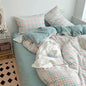 DecorBites™ Japanese Style Cotton Printed 4Pcs Bedding Set with Double-Sided Design