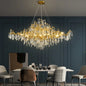 DecorBites™ Golden Crystal Chandelier - Modern Luxury Long Light for Kitchen, Dining, Living, Bedroom