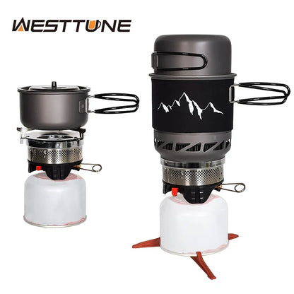 Camping Cooking Set Stove Pot Pan Cookware Outdoor Propane Cooking