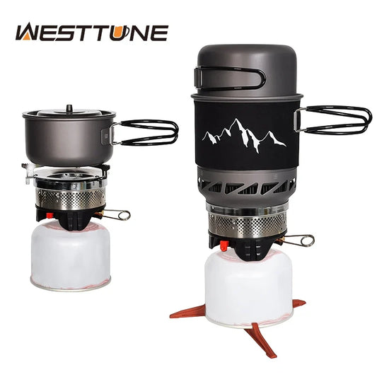 Camping Cooking Set Stove Pot Pan Cookware Outdoor Propane Cooking