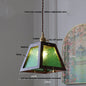 DecorBites™ Glass LED Pendant Lamp with Walnut Wood Brass Accent
