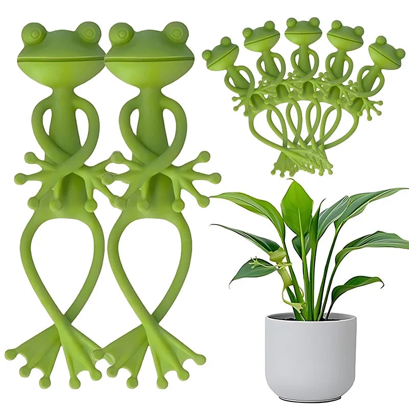 1/3/5PCS Green Frog Shaped Plant Clips DIY Flowers Vines Stem Holder Rack Gardening Gadgets Support for Plants Home Supplies ZYF